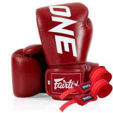 Боксерські рукавиці Fairtex BGV1-ONE (натуральна шкіра) Red 14 унцій