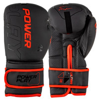 Боксерські рукавиці PowerPlay 3024 Ultra Mat, 14 унцій, Штучна шкіра (PU), Чорно-червоний