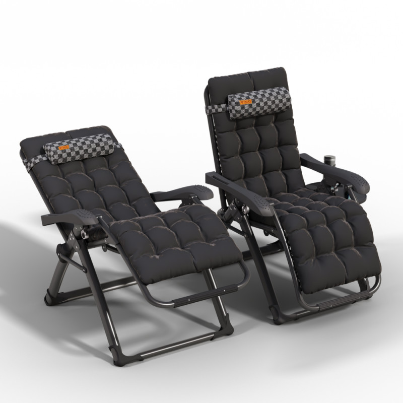 Кресло-шезлонг Zero Gravity WCG S14-PP с полотном с шахматным рисунком + чёрный матрас