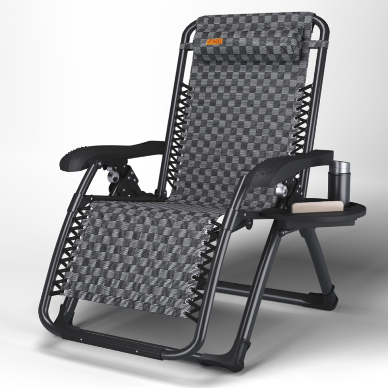 Кресло-шезлонг Zero Gravity WCG S14-PP с полотном с шахматным рисунком + чёрный матрас