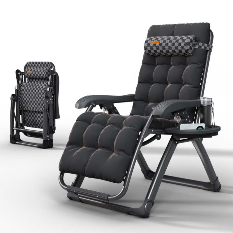 Кресло-шезлонг Zero Gravity WCG S14-PP с полотном с шахматным рисунком + чёрный матрас