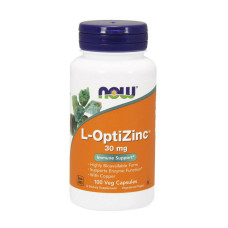Цинк, L-OptiZinc 30 mg, NOW, 100 капсул