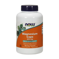 Магний, Magnesium Caps 400 mg, NOW, 180 капсул