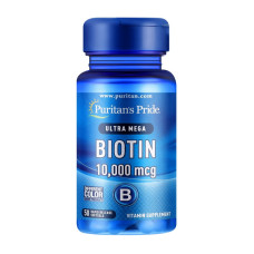 Биотин, Biotin 10,000 mcg, Puritan's Pride, 50 капсул