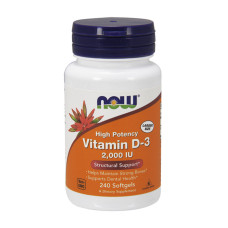 Витамины, Vitamin D-3 50 mcg (2000 IU), NOW, 240 капсул