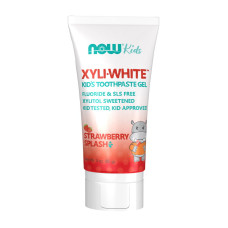 Добавка для здоровья, Xyli White kids toothpaste gel, NOW, 85 г (Клубника)