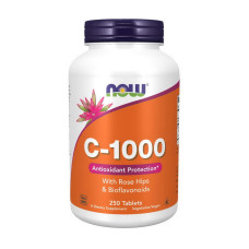 Витамины и минералы, C-1000 with rose hips & bioflavonoids, NOW, 250 таблеток