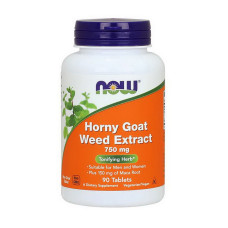 Добавка для здоровья, Horny Goat Weed Extract 750 mg, NOW, 90 таблеток