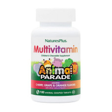 Мультивитамины, Animal Parade Multivitamin, Natures Plus, 180 таблеток (Натуральный виноград)