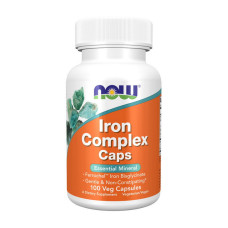 Железо, Iron Complex Caps, NOW, 100 капсул