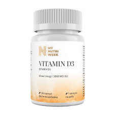 Вітаміни, Vitamin D3 2000IU (50 mcg), My Nutri Week, 60 капсул