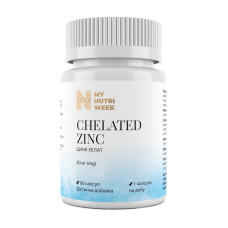 Цинк, Chelated Zinc 30 mg, My Nutri Week, 60 капсул