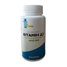 Вітаміни, Vitamin D3 4000 IU (60 caps), ABU, 60 капсул