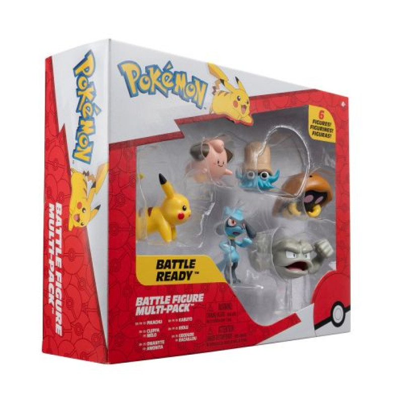 Набор игровых фигурок Pokemon W7 - Пикачу, Клеффа, Риолу, Геодуд, Оманайт, Кабуто