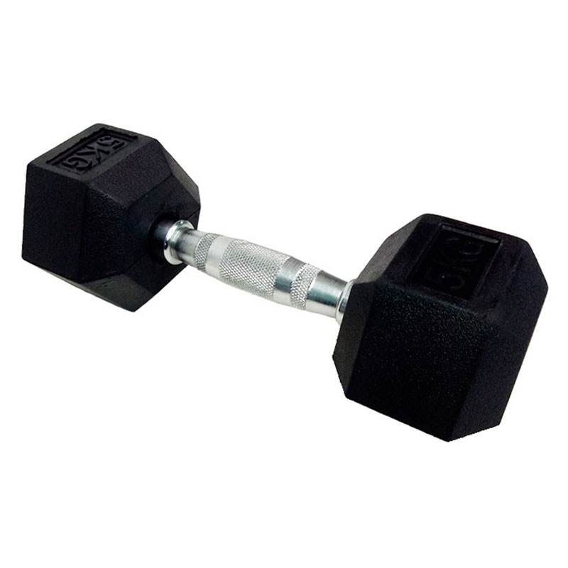 Гантель шестигранный обрезиненный HouseFit DD 6442 5 кг (К00012794)