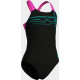 Купальник закритий для дівчат Arena SUNRISE SWIMSUIT SWIM PRO BACK чорний, бірюзовий, рожевий Діт 152 см