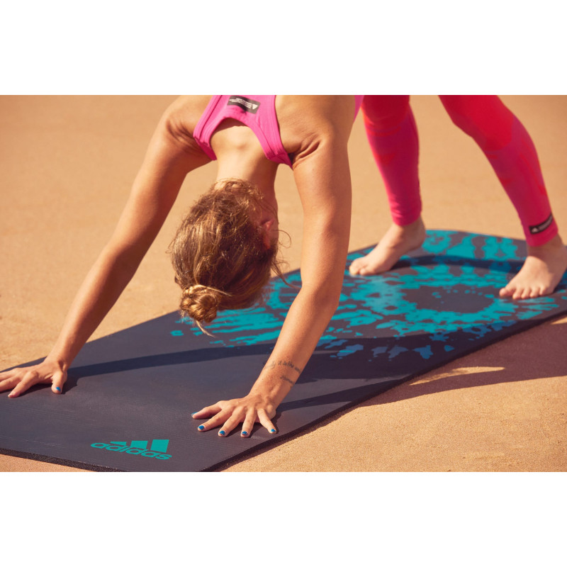 Килимок для йоги Adidas Tie-Dye Yoga Mat сірий, блакитний Уні 183 х 61 х 1 см