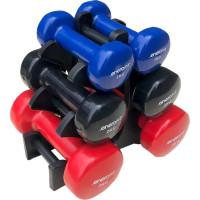 Гантелі вінілові ENERO FIT VDB зі стійкою, 12 кг