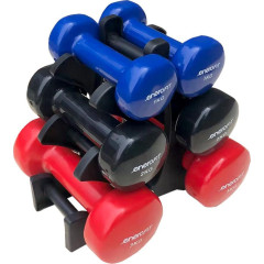 Гантелі вінілові ENERO FIT VDB зі стійкою, 12 кг