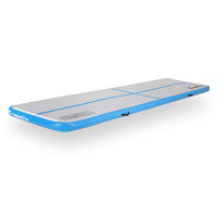 Килимок надувний Airtrack inSPORTline Airstunt 400x100 см, сіро-бірюзовий