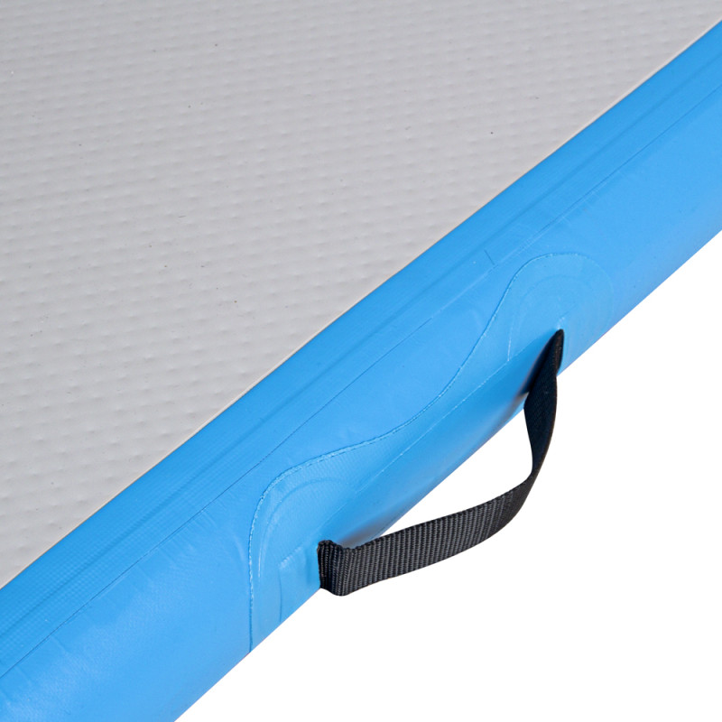 Килимок надувний Airtrack inSPORTline Airstunt 400x100 см, сіро-бірюзовий