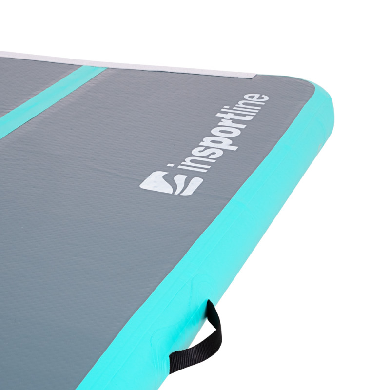 Килимок надувний Airtrack inSPORTline Airstunt 300x100x10 см, сіро-бірюзовий