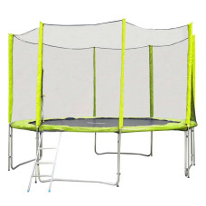 Батут inSPORTline Froggy PRO з зовнішньою сіткою 366 см жовтий
