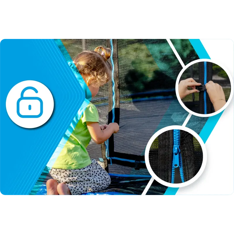 Батут THUNDER INSIDE ULTRA з внутрішньою сіткою 16 футів 490 см чорно-блакитний