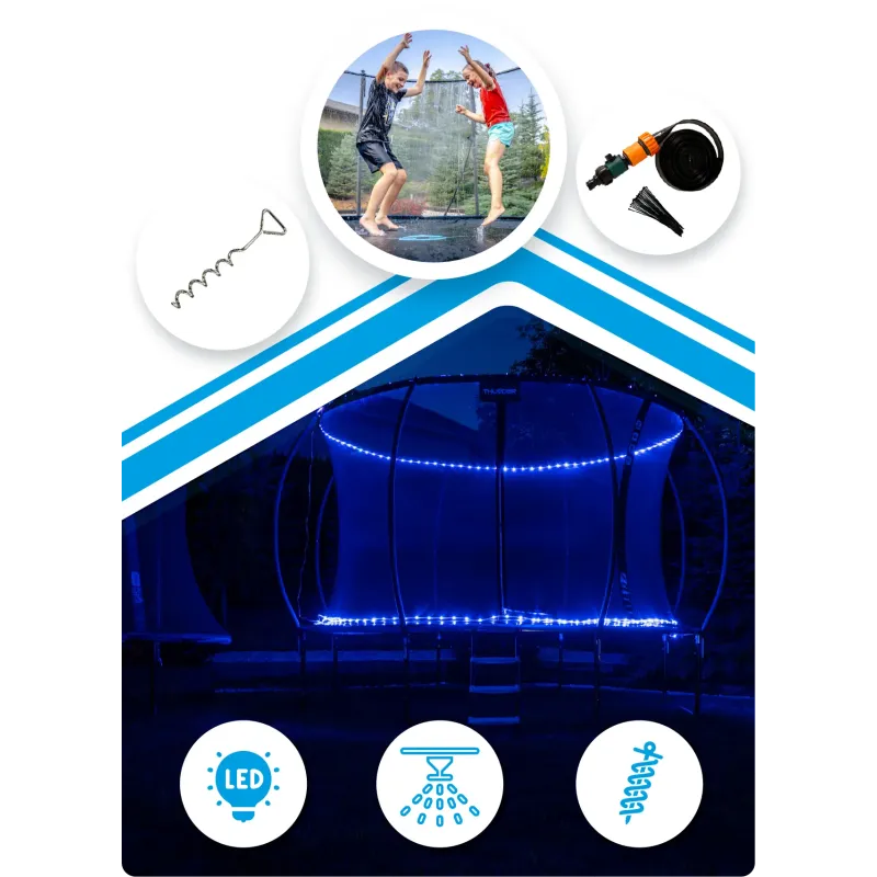 Батут THUNDER INSIDE ULTRA з внутрішньою сіткою 16 футів 490 см чорно-блакитний