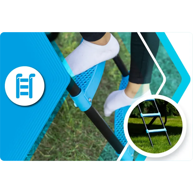 Батут THUNDER INSIDE ULTRA з внутрішньою сіткою 16 футів 490 см чорно-блакитний