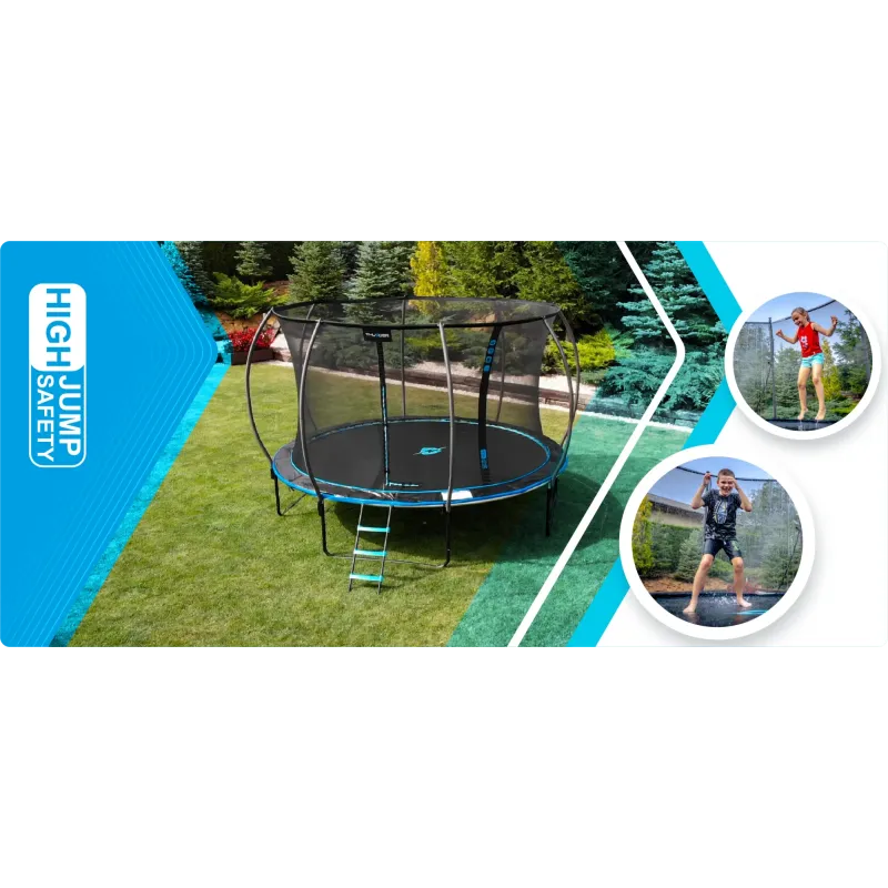Батут THUNDER INSIDE ULTRA з внутрішньою сіткою 16 футів 490 см чорно-блакитний