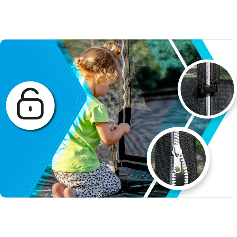 Батут THUNDER INSIDE ELITE з внутрішньою сіткою 8 футів 244 см чорний