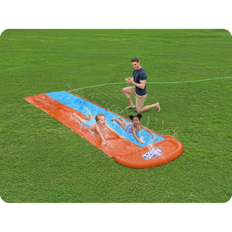 Водна гірка 2-місна Bestway 52328, 488 см - помаранчево-блакитна