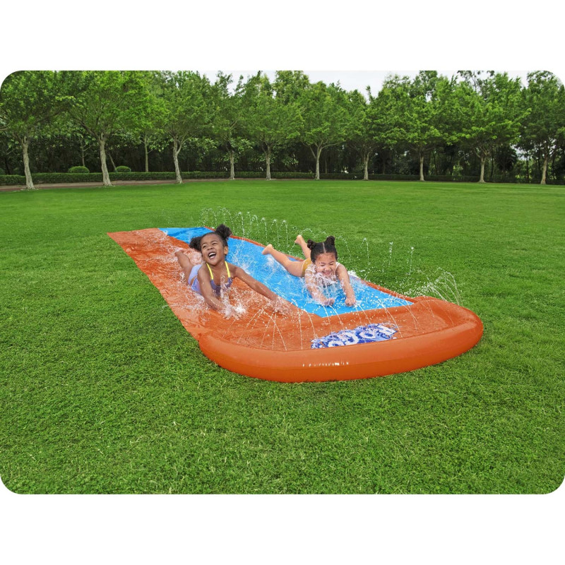 Водна гірка 2-місна Bestway 52328, 488 см - помаранчево-блакитна