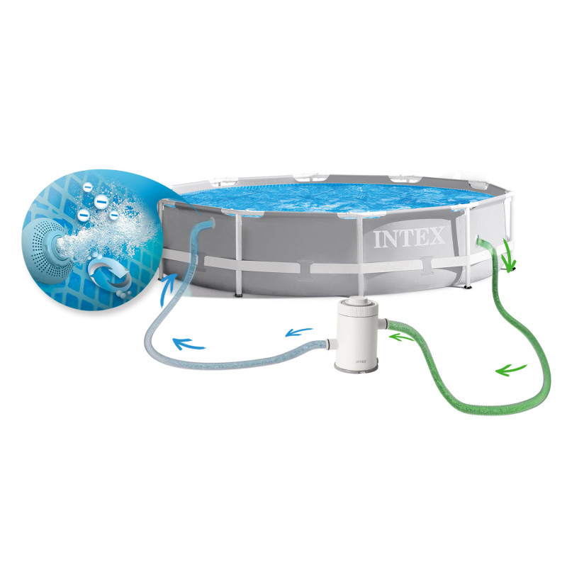 Басейн каркасний 15в1 INTEX 26702, 305 х 76 см + машина для створення бульбашок