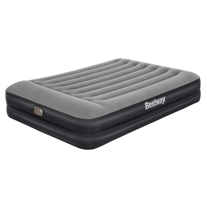 Матрац надувний Bestway 67403 з вбудованим насосом 203x152 см, чорно-сірий