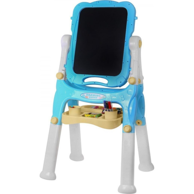 Велика двостороння дошка для дітей 3+ Блакитна + Магнітні крейдяні дошки + Аксесуари