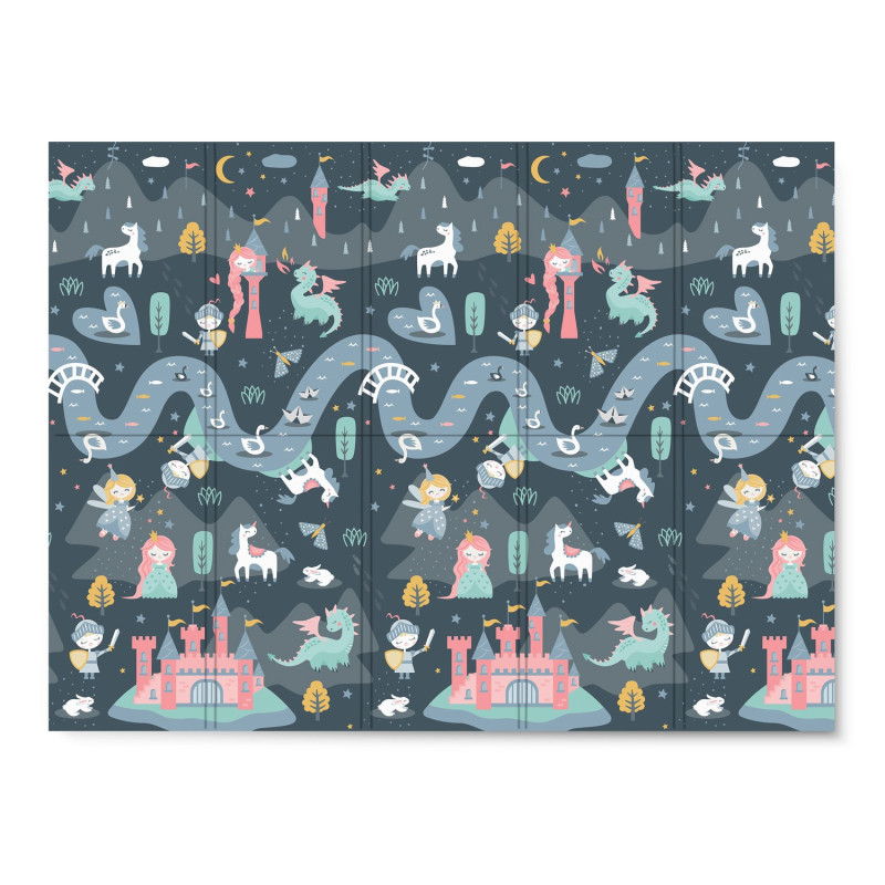 Килимок розкладний дитячий 200 x 150 x 1 см Nukido NK-341 Фортеця День-Ніч