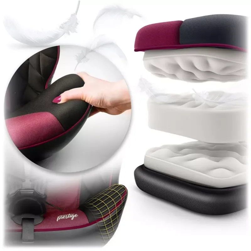 Автокрісло Nukido Prestige Line ISOFIX 0-36 кг, чорно-рожеве