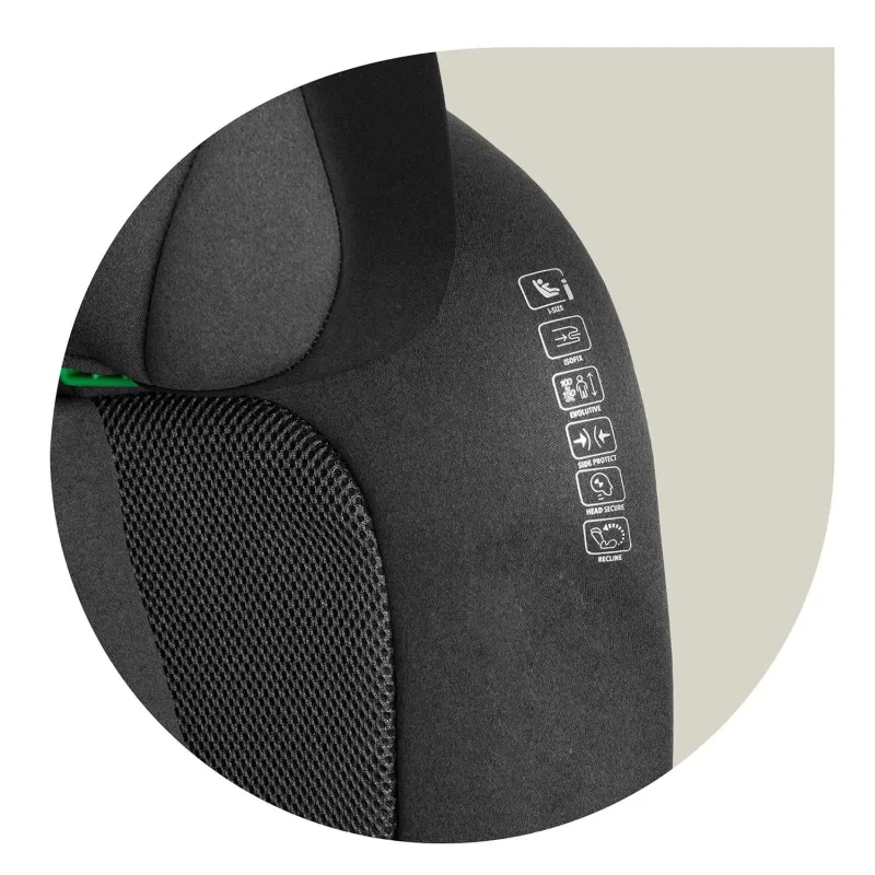 Автокрісло Nukido Louis ISOFIX 15-36 кг, чорно-сіре