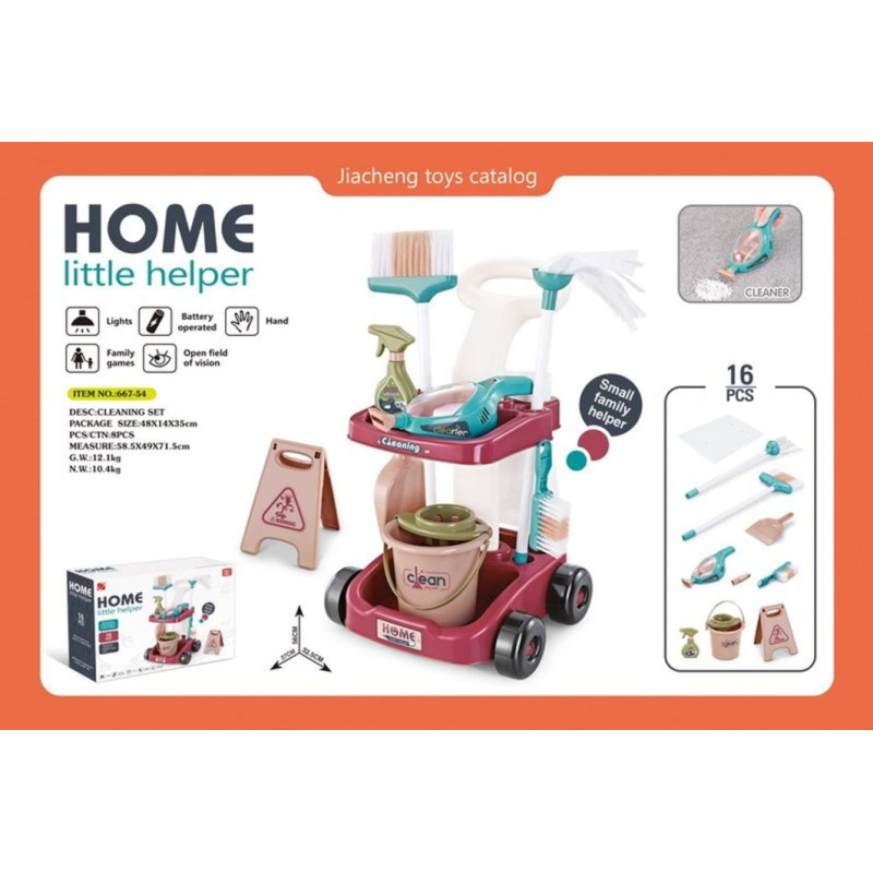 Дитячий набір для прибирання з 14 предметів 3+ ZDZ.667-54