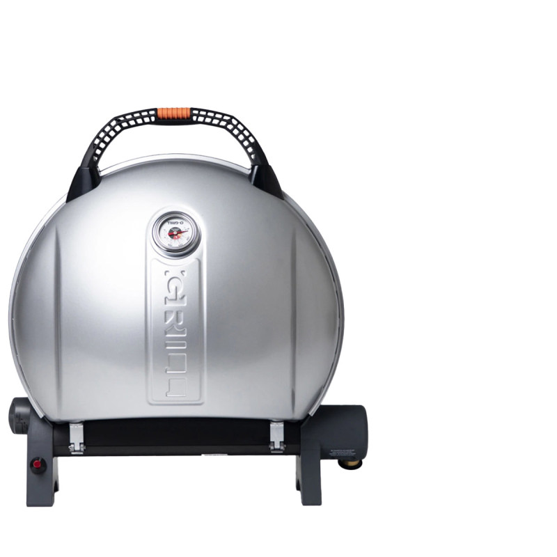 КОМПЛЕКТ Портативний переносний газовий гриль O-GRILL 900, срібло + шланг в подарунок! Код: 013373