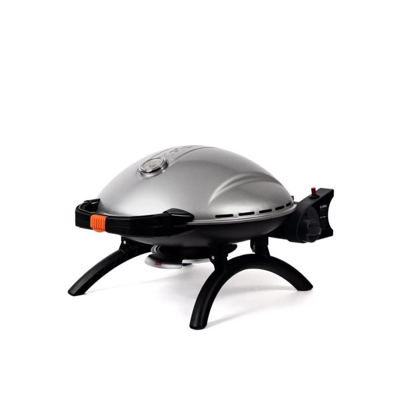 КОМПЛЕКТ Портативний переносний газовий гриль O-GRILL 900, срібло + шланг в подарунок! Код: 013373