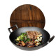 Чавунний вок (казан) 35.5*10см з дерев''яною кришкою GRILLI 9637 Код: 009637