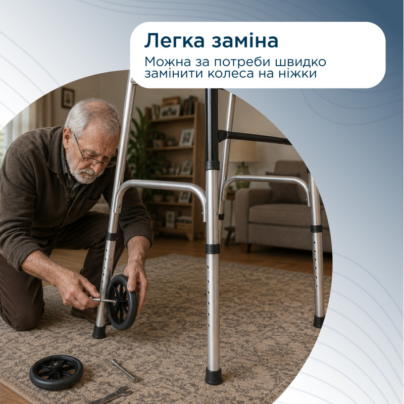 Ходунки складані з двома фіксаторами дорослі Doctor Life 10184SL/W (10184SL/W-2243)