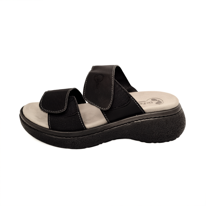 Жіночі сандалі Dr.Feet 21012 146-148 з двома регульованими ремінцями чорні Розмір 5 (21012 146-148/39-2856)