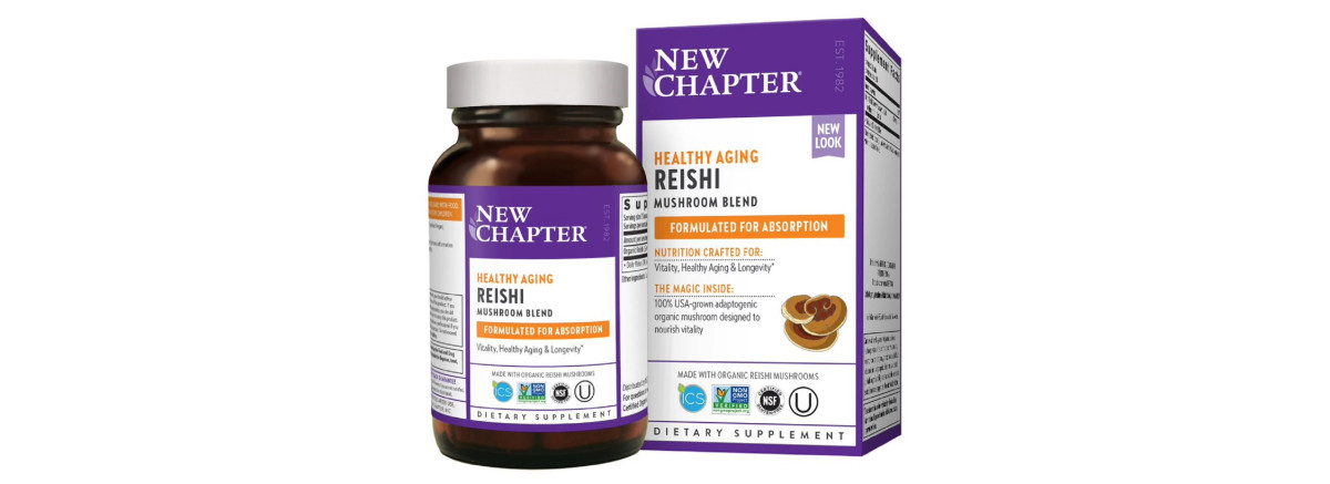 Гриби Рейші, Reishi, New Chapter, 60 вегетаріанських капсул