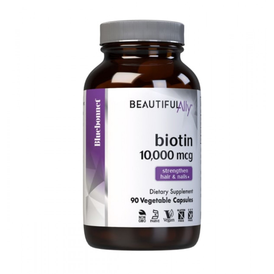 Біотин, 10 000 мкг, Beautiful Ally, Bluebonnet Nutrition, 90 вегетаріанських капсул