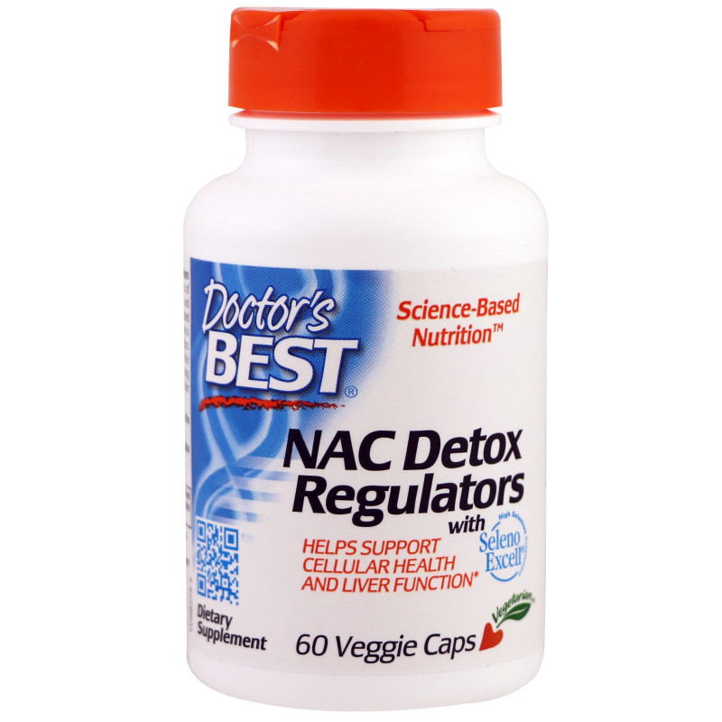 NAC (N-Ацетил-L-Цистеїн) Детоксичні Регулятори, Seleno Excell, Doctor's Best, 60 гелевих капсул