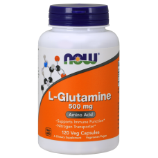 L-Глютамін, 500 мг, Now Foods, 120 вегетаріанських капсул